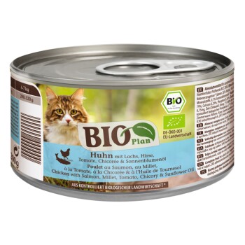 BIOPlan Adult Kurczak z łososiem, proso, pomidory, cykoria i olej słonecznikowy 24x200 g