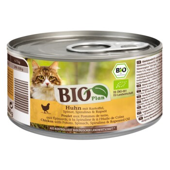 BIOPlan Adult Kurczak z ziemniakami, szpinak, spirulina i olej rzepakowy 24x200 g