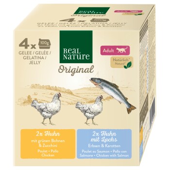 REAL NATURE Original kurczak i łosoś 4 x 100 g