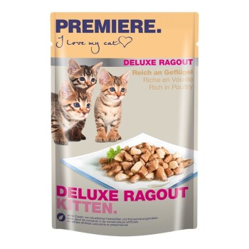 PREMIERE Deluxe Ragout Kitten Bogata w drób 44x85 g