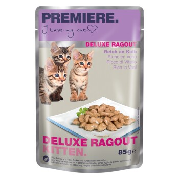 PREMIERE Deluxe Ragout Kitten Bogata w jagnięcinę 88x85 g