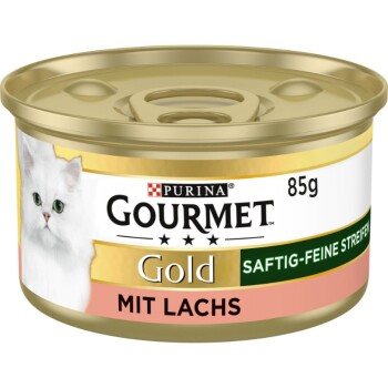 GOURMET Gold Soczyste, cienkie paski 12 x 85 g Łosoś