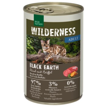 REAL NATURE WILDERNESS Adult Black Earth Wołowina i bawół 12x400 g