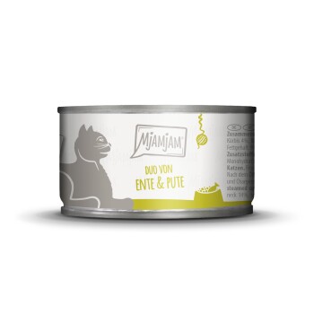 MjAMjAM mokra karma dla kota dorosłego, Duo 6x100 g Kaczka i indyk
