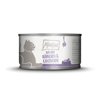 MjAMjAM mokra karma dla kota dorosłego, Duo 6x100 g Kurczak i królik