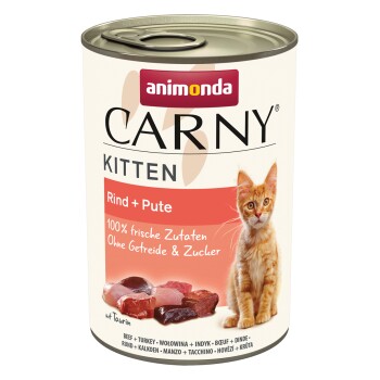 animonda Carny mokra karma dla kociąt Indyk z wołowiną 48x400 g