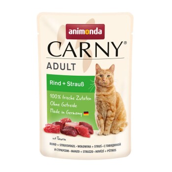 animonda Carny mokra karma dla kota dorosłego Wołowina i struś 24x85 g