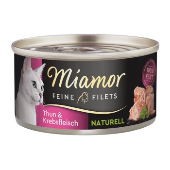 Miamor Feine Filets Naturelle w sosie własnym Tuńczyk i mięso z raka 96x80 g