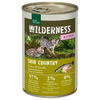 REAL NATURE WILDERNESS Kitten True Country kurczak i łosoś 12x400 g