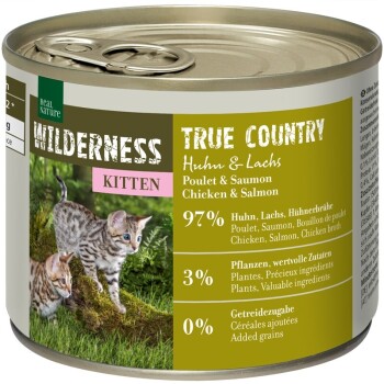 REAL NATURE WILDERNESS Kitten True Country kurczak i łosoś 24x200 g