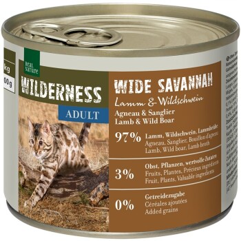REAL NATURE WILDERNESS Adult Wide Savannah Jagnięcina i dzik 24x200 g