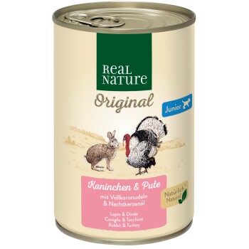 REAL NATURE Junior Królik i indyk 12x400 g