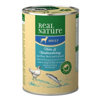 REAL NATURE ADULT Śledź północnomorski i kurczak 12x400 g
