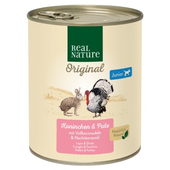 REAL NATURE Junior Królik i indyk 12x800 g