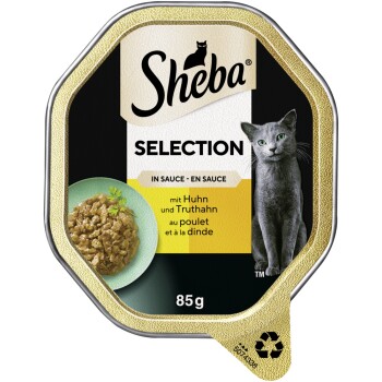 Sheba Selection w sosie z kurczakiem i indykiem 22 x 85 g