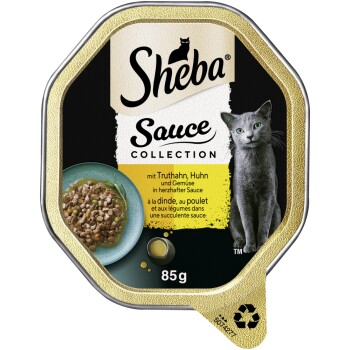 Sheba Sauce Collection 22 x 85 g Kurczak i indyk z dodatkiem warzyw, w sosie