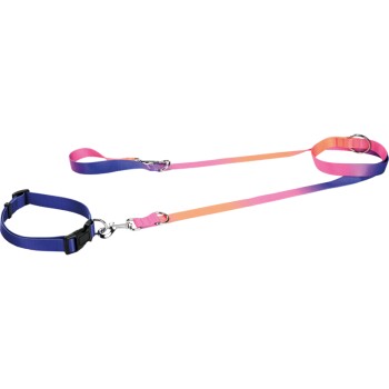 FIT+FUN Zestaw Obroża + Smycz kolorowy L