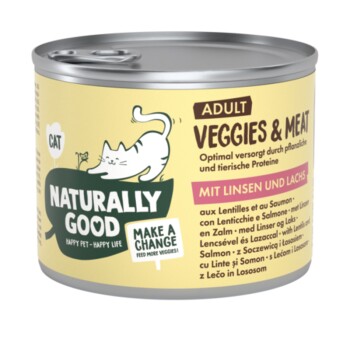Naturally Good Veggies & Meat 6 x 200 g Soczewica górska i łosoś
