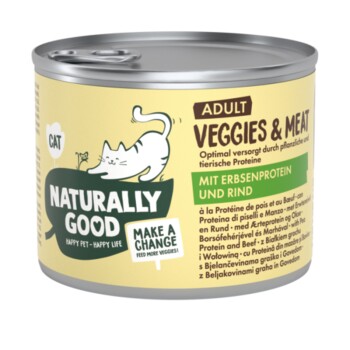 Naturally Good Veggies & Meat 6 x 200 g Groch i wołowina