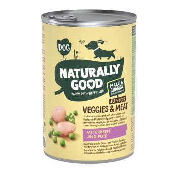 Naturally Good mokra karma dla psa Veggies & Meat Junior słodkie łubiny i indyk 6x400 g