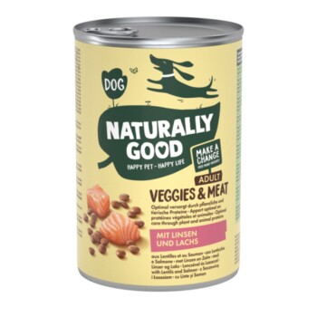 Naturally Good Veggies & Meat 6 x 400 g Soczewica i łosoś 6x400 g