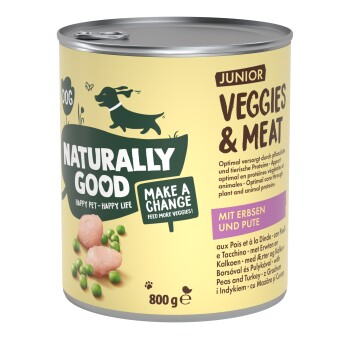 Naturally Good Mokra karma dla psa Veggies & Meat Junior Słodkie łubiny i indyk 6x800 g