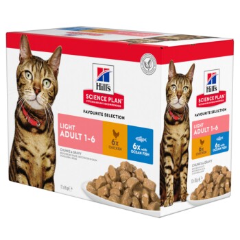 Hill's SCIENCE PLAN Light Adult Wielopak Kurczak 12 x 85 g 24x85 g