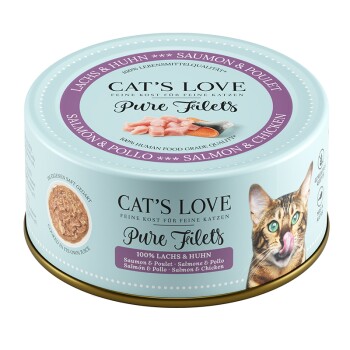 CAT'S LOVE FILET Pur Łosoś i kurczak 6x100 g