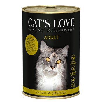 CAT'S LOVE mokra karma dla kota Adult Cielęcina z indykiem 6x400 g