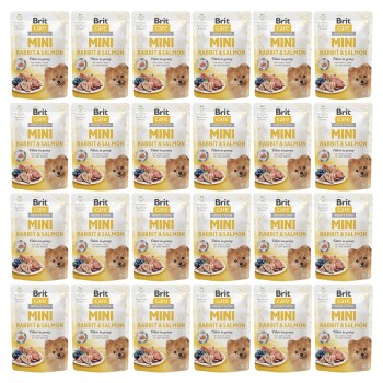 Brit Care Mini Fillets z królikiem i łososiem, w sosie własnym 24 x 85 g