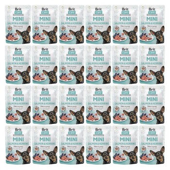 Brit Care Mini Fillets z łososiem i ze śledziem, w sosie własnym 24 x 85 g