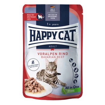 HAPPY CAT Culinary mokra karma dla kota dorosłego, wołowina z przedgórza, mięso w sosie 20x85 g