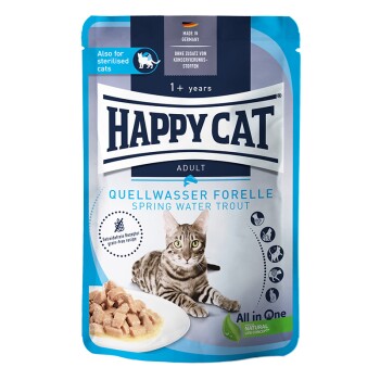 HAPPY CAT Culinary mokra karma dla kota dorosłego, pstrąg w wodzie źródlanej, mięso w sosie 20x85 g
