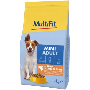 MultiFit sucha karma dla psa dorosłego, Mini, z wołowiną, kurczakiem i kukurydzą 4 kg