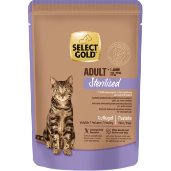 SELECT GOLD mokra karma dla dorosłych wysterylizowanych kotów z drobiem 12x85g