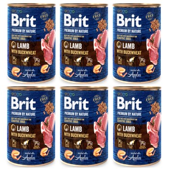 Brit Premium by Nature Jagnięcina z gryką 6 x 800 g