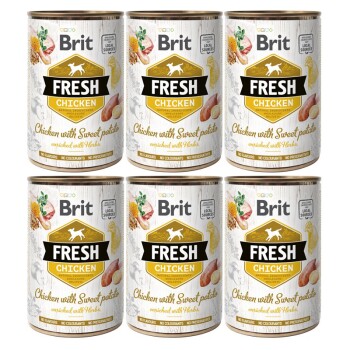 Brit Fresh Kurczak ze słodkimi ziemniakami 6 x 400 g