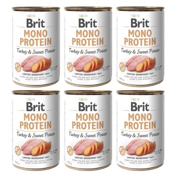 Brit Mono Protein z indykiem i słodkimi ziemniakami 6 x 400 g