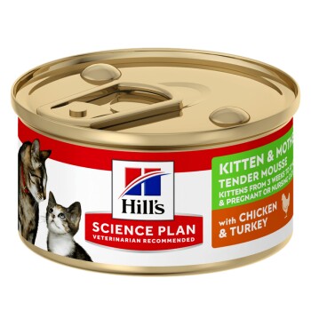 Hill's Science Plan Kitten & Mother z kurczakiem i indykiem, Tender Mousse 24 x 85 g