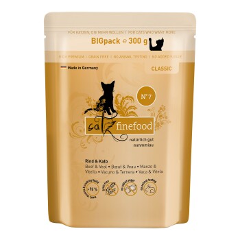 Catz finefood mokra karma dla kota Classic Adult Nr 7 Wołowina i cielęcina 6x300 g