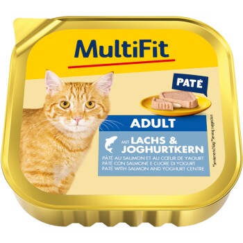 MultiFit mokra karma dla kotów dorosłych, pasztet z łososiem i jogurtowym nadzieniem 16x100 g