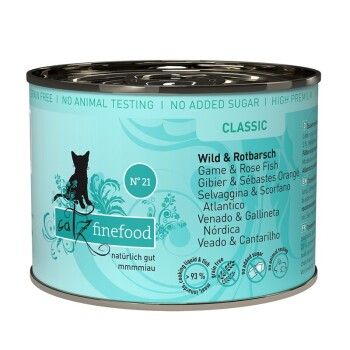 Catz finefood mokra karma dla kota Classic Adult Nr 21 Dziczyzna i karmazyn 24x200 g