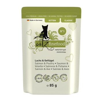 Catz finefood mokra karma dla kota Classic Kitten No. 05 Łosoś i drób 32x85 g