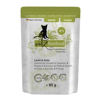 Catz finefood karma mokra dla kota Classic Senior No. 05 Łosoś i drób 32x85 g