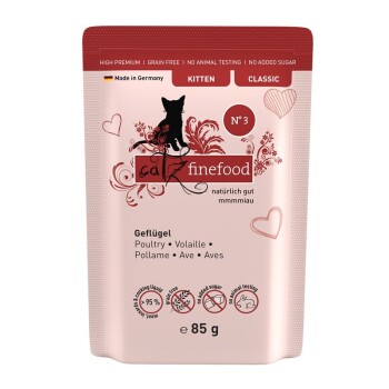 Catz finefood mokra karma dla kota Classic Kitten Nr 3 Drób 32x85 g