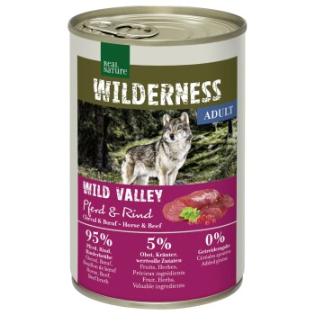 REAL NATURE WILDERNESS Adult Wild Valley — Konina i wołowina 12x400 g