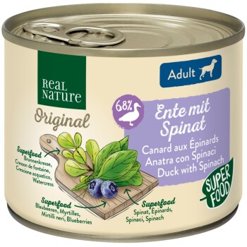 REAL NATURE Superfood Adult Kaczka ze szpinakiem 24x200 g