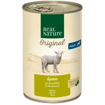 REAL NATURE ADULT Jagnięcina z ziemniakami 24x400 g