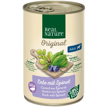 REAL NATURE Superfood Adult Kaczka ze szpinakiem 24x400 g