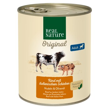 REAL NATURE ADULT Wołowina z włoską Szynka 24x800 g